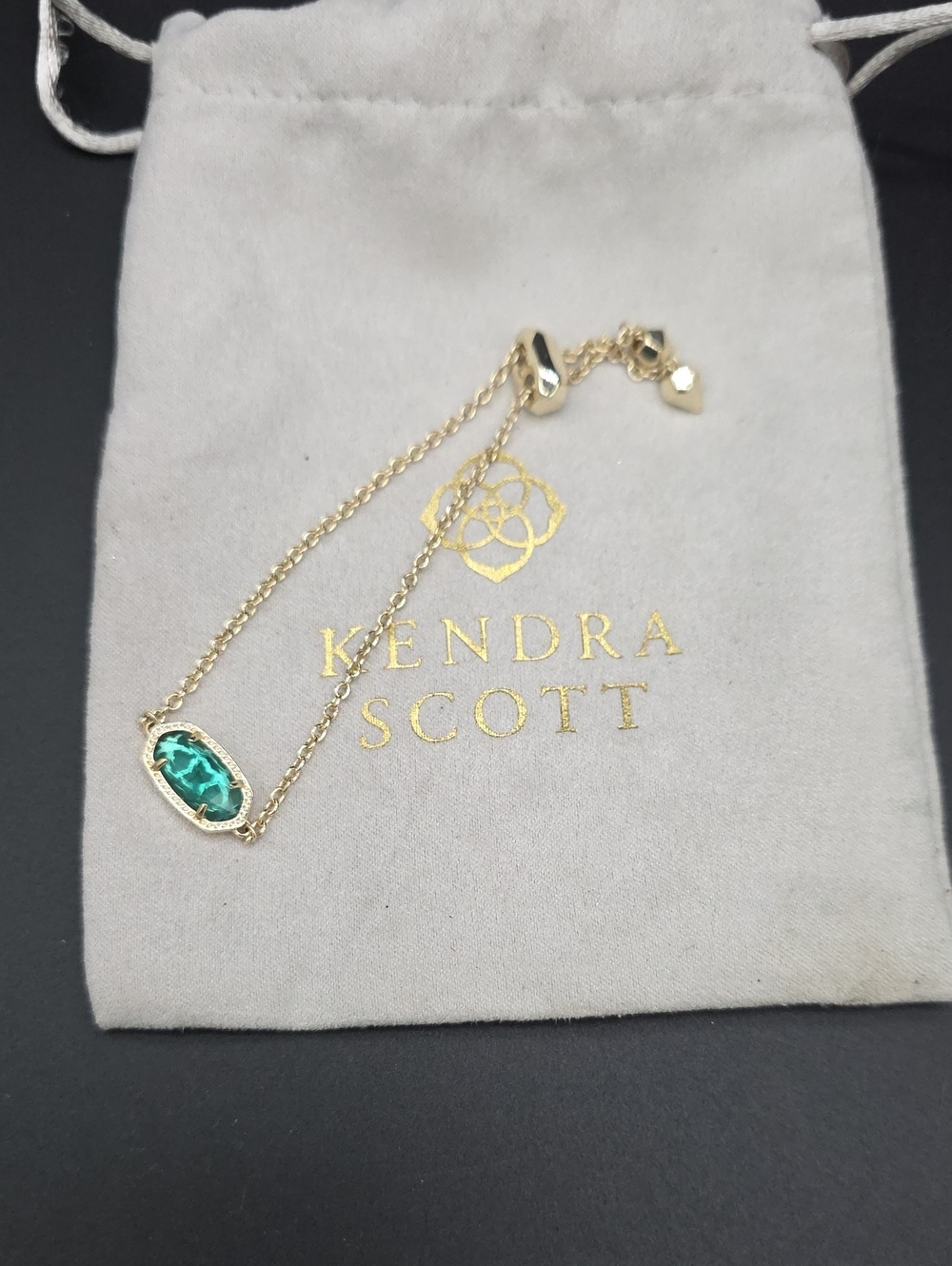 Kendra Scott Gold Bracelet with Teal Stone